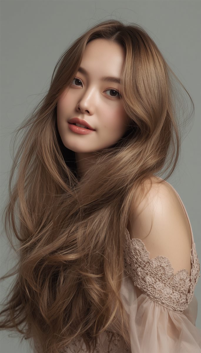 롱 레이어드 컷 스타일 1