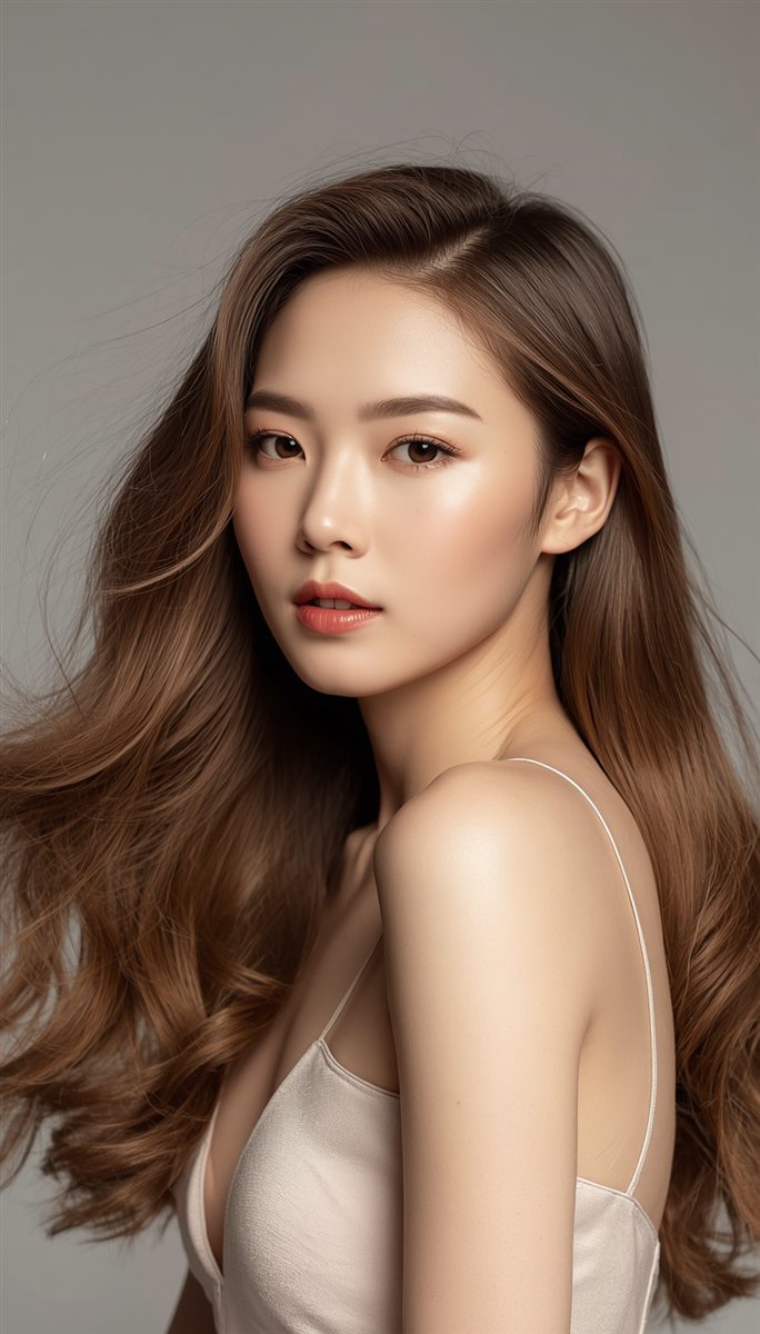 롱 웨이브 펌 스타일 1